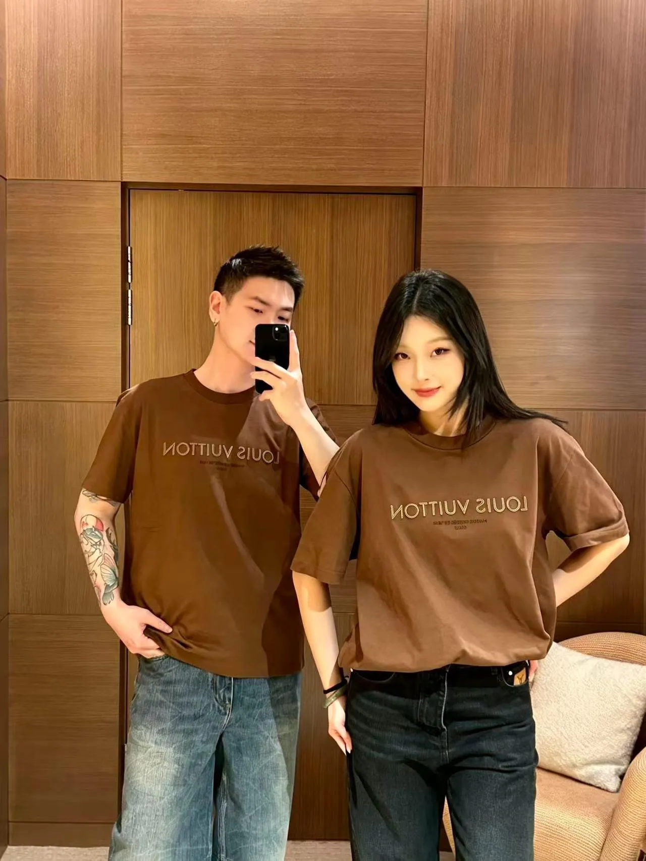 Louis Vuitton/Louis Vuitton laser patch embroidered logo short sleeve